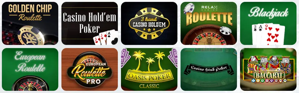Table games at DELTIN7 CASINO
