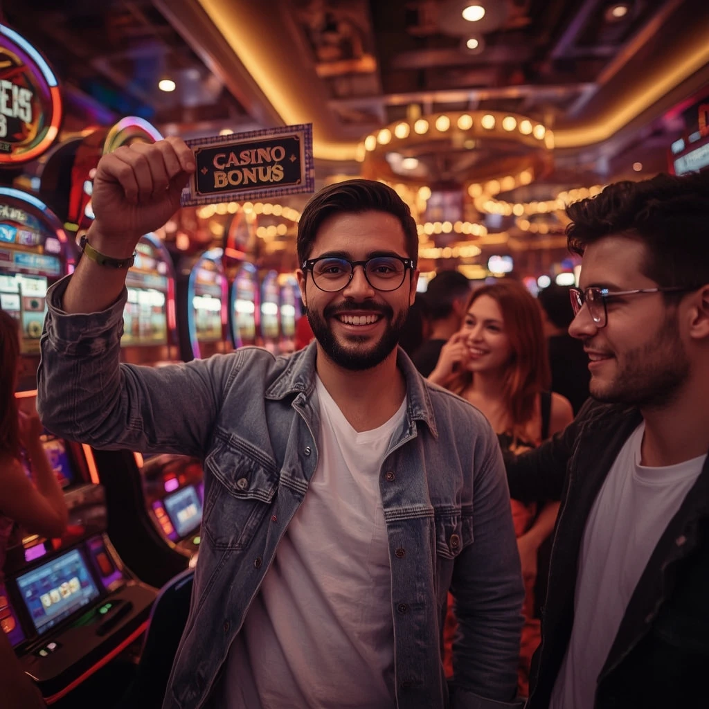a person holding a Deltin7 Casino bonus