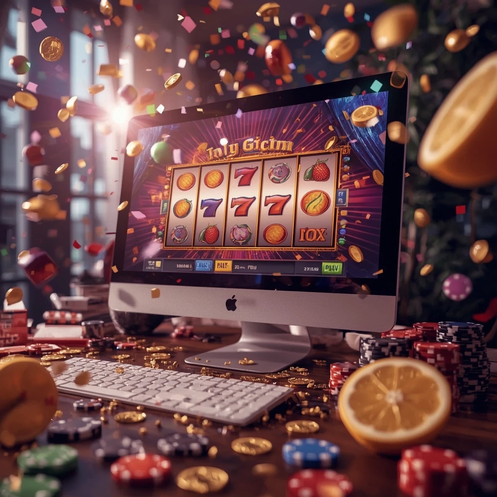slot machines on the monitor DELTIN7 CASINO